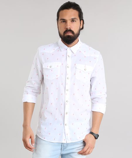 Camisa-Estampada-de-Flamingo-Branca-8702792-Branco_1 Camisa-Estampada-de-Flamingo-Branca-8702792-Branco_1