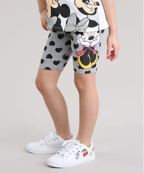 Bermuda-Minnie-Estampada-de-Coracoes-com-Glitter-Cinza-Mescla-8764404-Cinza_Mescla_1