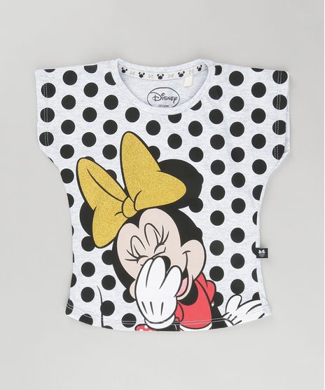 Blusa-Minnie-Estampada-de-Poa-com-Glitter-Cinza-Mescla-Claro-8771741-Cinza_Mescla_Claro_1