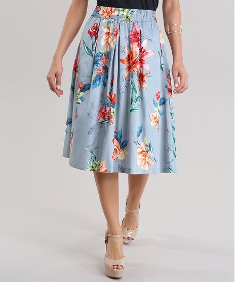 Saia-Midi-Estampada-Floral-Azul-Claro-8646720-Azul_Claro_1