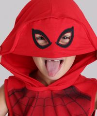 Regata-Homem-Aranha-com-Capuz-Mascara-em-Algodao---Sustentavel-Vermelha-8790003-Vermelho_4