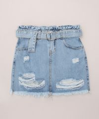 Saia-Jeans-Juvenil-Curta-Clochard-Destroyed-com-Cinto-Azul-Claro-9966619-Azul_Claro_1