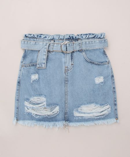 Saia-Jeans-Juvenil-Curta-Clochard-Destroyed-com-Cinto-Azul-Claro-9966619-Azul_Claro_1