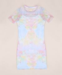 Vestido-de-Tule-Juvenil-Estampado-Tie-Dye-Manga-Curta-Multicor-9966924-Multicor_1
