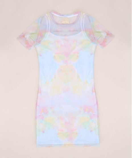 Vestido-de-Tule-Juvenil-Estampado-Tie-Dye-Manga-Curta-Multicor-9966924-Multicor_1