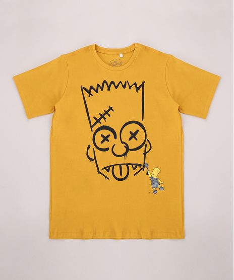 Camiseta-Juvenil-Bart-Simpson-Grafite-Manga-Curta-Mostarda-9967040-Mostarda_1