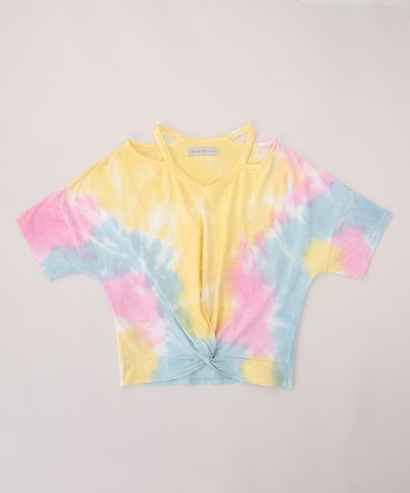 Blusa-Juvenil-Estampada-Tie-Dye-com-No-e-Vazado-Manga-Curta-Decote-V-Multicor-9967403-Multicor_1