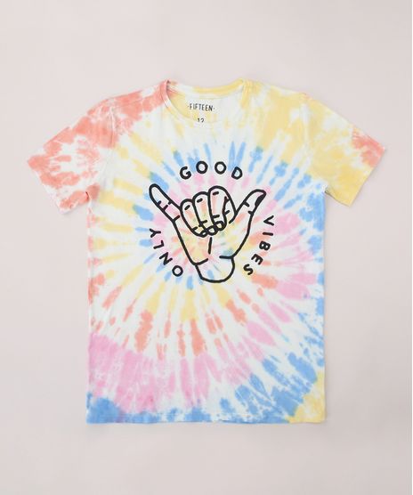 Camiseta-Juvenil--Good-Vibes-Only--Estampada-Tie-Dye-Manga-Curta-Multicor-9968660-Multicor_1