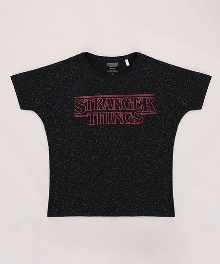 Blusa-Juvenil-Stranger-Things-com-Glitter-Manga-Curta-Preta-9967691-Preto_1