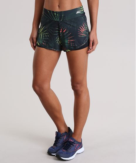 Short-Running-Ace-com-Sobreposicao-Estampado-de-Folhagem-Verde-Escuro-8819742-Verde_Escuro_1