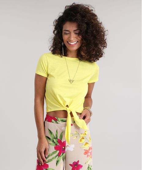 Blusa-Basica-com-Amarracao-Amarela-8804865-Amarelo_1