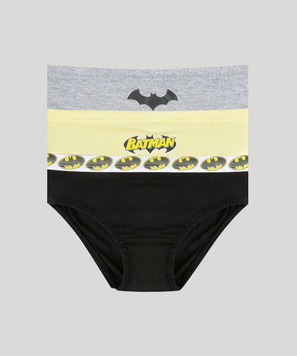 Kit de 3 Cuecas Batman Multicor 10