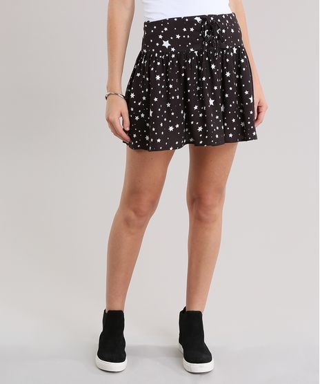 Saia-Estampada-de-Estrelas-Preta-8721781-Preto_1
