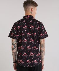Camisa-Estampada-de-Flamingos-Preta-8702816-Preto_2