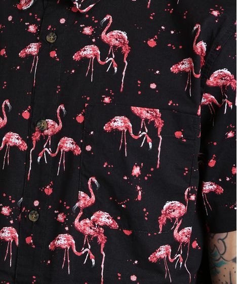 camisa de flamingo feminina