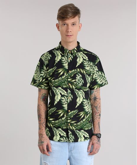 Camisa-Estampada-de-Folhas-Preta-8687655-Preto_1