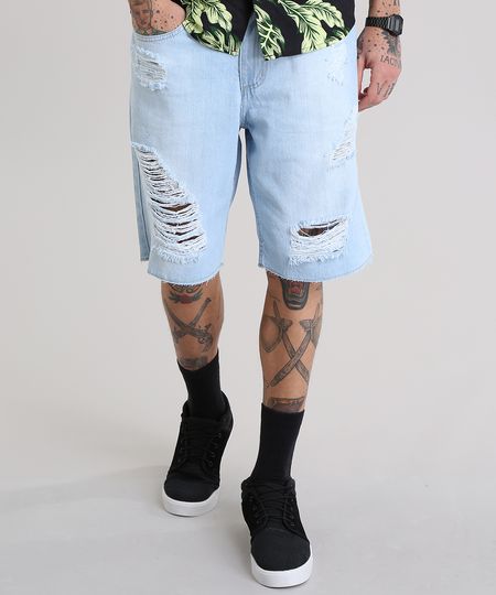 Bermuda-Jeans-Reta-Destroyed-Azul-Claro-8767642-Azul_Claro_1 Bermuda-Jeans-Reta-Destroyed-Azul-Claro-8767642-Azul_Claro_1
