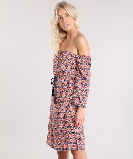 Vestido-Ombro-a-Ombro-Cia--Maritima-Estampado-Etnico-Coral-8743179-Coral_1