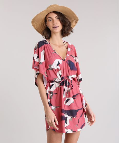 Saida-de-Praia-Lenny-Niemeyer-Estampada-Passaros-Coral-8820961-Coral_1
