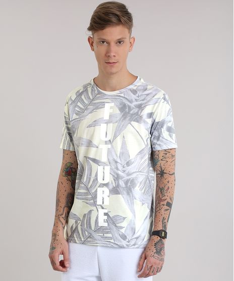 Camiseta-Estampada-de-Folhagem--Future--Amarelo-Claro-8834167-Amarelo_Claro_1