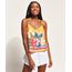Regata-Feminina-Estampada-Quadriculada-com-Onca-e-Flores-Alca-Fina-Decote-V-Mostarda-9957449-Mostarda_1