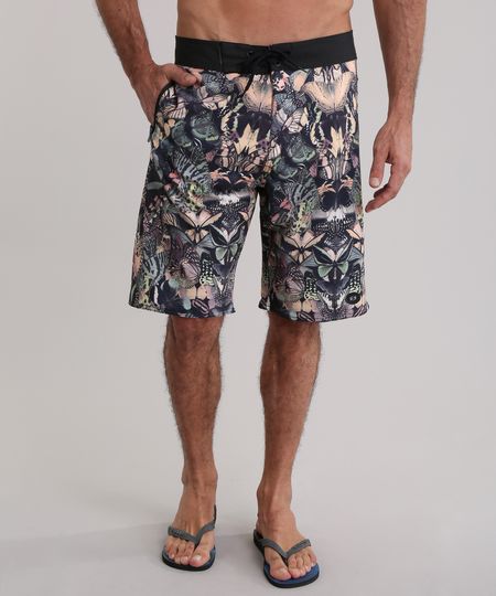 Bermuda-BlueMan-Estampada-de-Borboletas-Preta-8889420-Preto_1