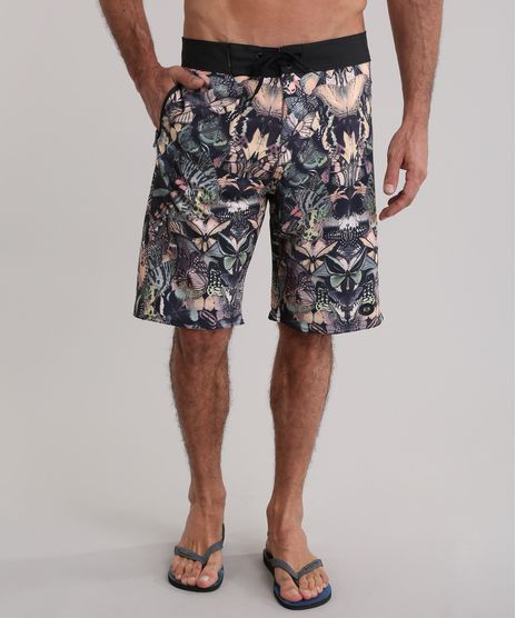Bermuda-BlueMan-Estampada-de-Borboletas-Preta-8889420-Preto_1