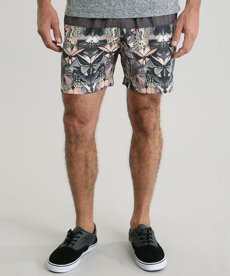 Bermuda-BlueMan-Estampada-de-Borboletas-Preta-8889534-Preto_1