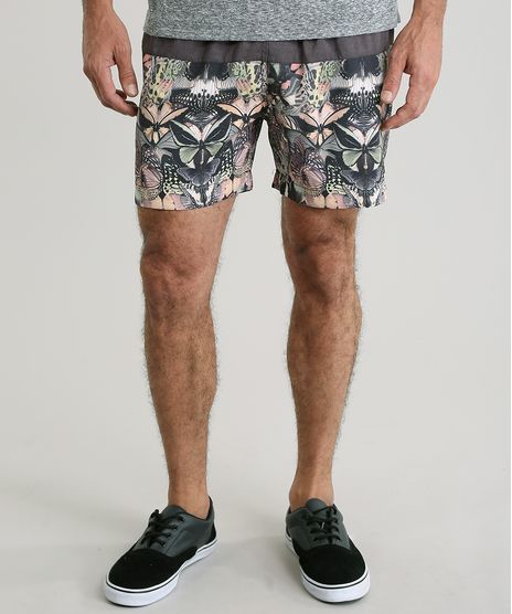 Bermuda-BlueMan-Estampada-de-Borboletas-Preta-8889534-Preto_1