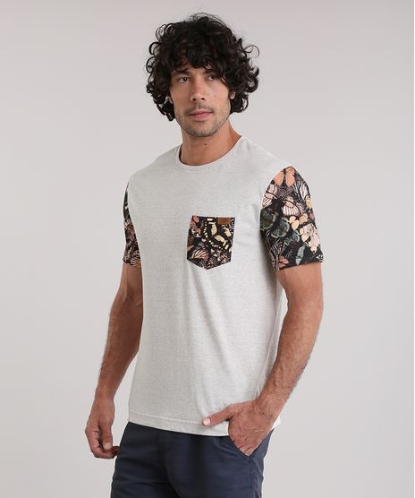 Camiseta-BlueMan-com-Bolso-Estampado-de-Borboletas-Bege-Claro-8854646-Bege_Claro_1
