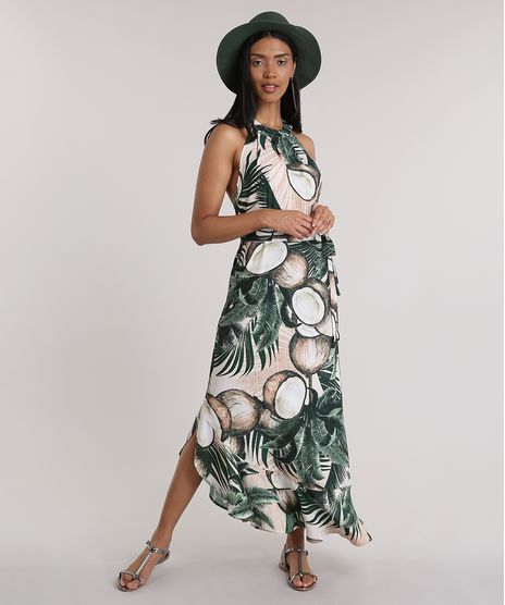 Vestido-Longo-Agua-de-Coco-Estampado-Coqueiros-Bege-8759934-Bege_1