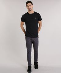 Camiseta-em-Trico-com-Estampa--Waste-Of-Time--Preto-8831035-Preto_3