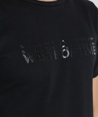 Camiseta-em-Trico-com-Estampa--Waste-Of-Time--Preto-8831035-Preto_4
