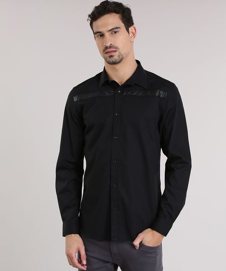 Camisa-Slim-com-Recorte-Preta-8639713-Preto_1 Camisa-Slim-com-Recorte-Preta-8639713-Preto_1