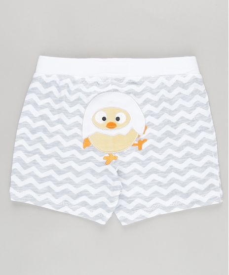 Short-Estampado--Patinho--em-Algodao---Sustentavel-Branca-8686412-Branco_1