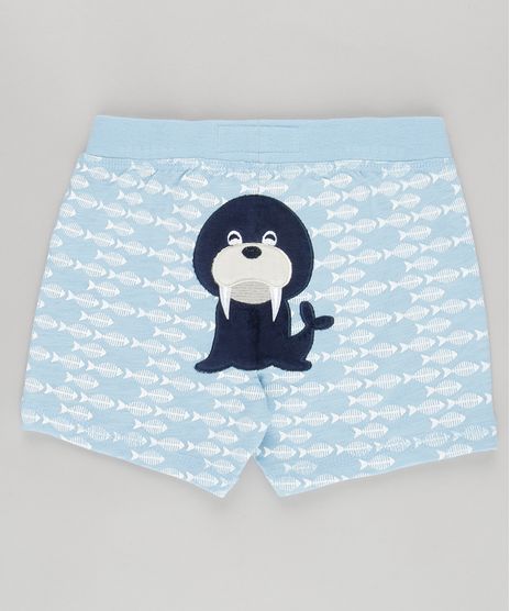 Short-Estampado--Leao-Marinho--em-Algodao---Sustentavel-Azul-Claro-8601098-Azul_Claro_1