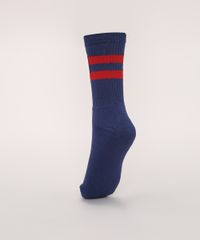 Meia-Masculina-Cano-Alto-Divertida-com-Bordado-de-Astronauta-Azul-Marinho-9944580-Azul_Marinho_2