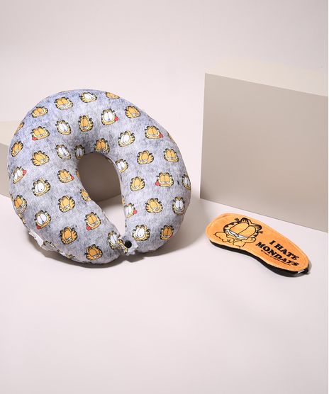 Kit-de-Apoio-de-Pescoco-Garfield-Estampado---Tapa-Olho-Cinza-Mescla-9966176-Cinza_Mescla_1