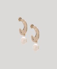 Brinco-Feminino-de-Argola-Achatada-com-Pingente-de-Perola-Dourado-9971848-Dourado_2