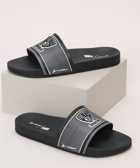 Chinelo-Slide-Masculino-Rider-NBA-Brooklyn-Nets-Chumbo-9970851-Chumbo_1