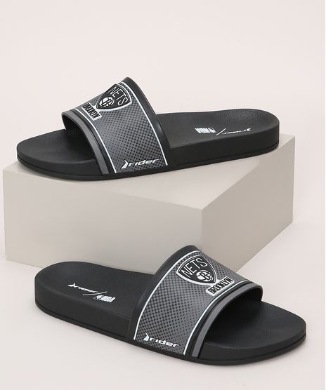 Chinelo-Slide-Masculino-Rider-NBA-Brooklyn-Nets-Chumbo-9970851-Chumbo_1