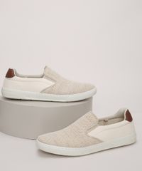 Tenis-Slip-On-Masculino-Oneself-Bege-9971098-Bege_1