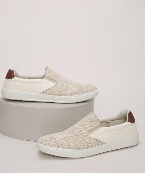 Tenis-Slip-On-Masculino-Oneself-Bege-9971098-Bege_1