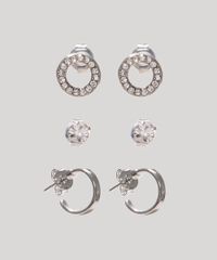 Kit-de-3-Brincos-Femininos-Pequenos-com-Strass-Prateado-9972322-Prateado_2