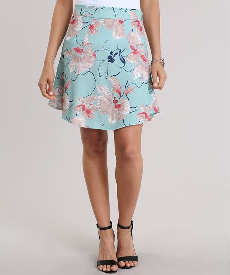 Saia-Evase-Estampada-Floral-Verde-Claro-8829694-Verde_Claro_1