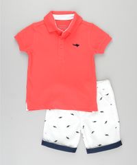 Conjunto-de-Polo-em-Piquet-Vermelha---Bermuda-Estampada-de-Tubarao-em-Algodao---Sustentavel-Branca-8673793-Branco_1
