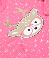 Body de Natal para Bebê Rena Pink