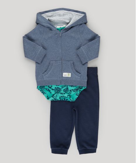 Conjunto-de-Blusao-em-Moletom---Body-Estampado-de-Folhagem---Calca-em-Moletom-de-Algodao---Sustentavel-Azul-8701983-Azul_1