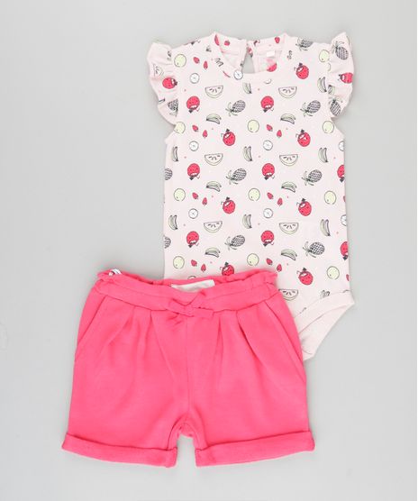 Conjunto-de-Body-Estampado-de-Frutas---Short-em-Moletom-em-Algodao---Sustentavel-Rosa-8705424-Rosa_1