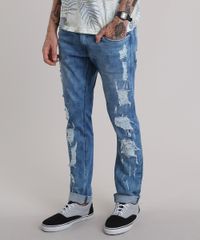 Calca-Jeans-Slim-Destroyed-Azul-Medio-8795276-Azul_Medio_1